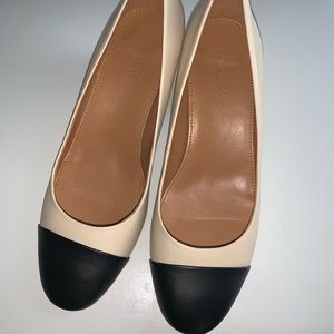 Bryn cap-toe leather block heels. Style J6887
